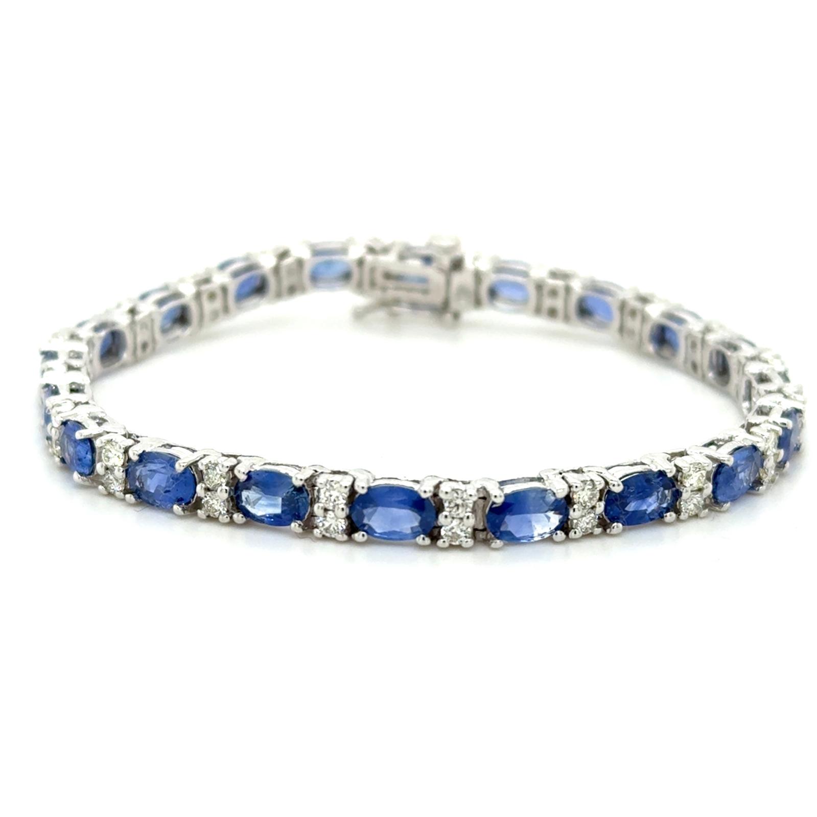 View 14 Kt Sapphire and Diamond Bracelet