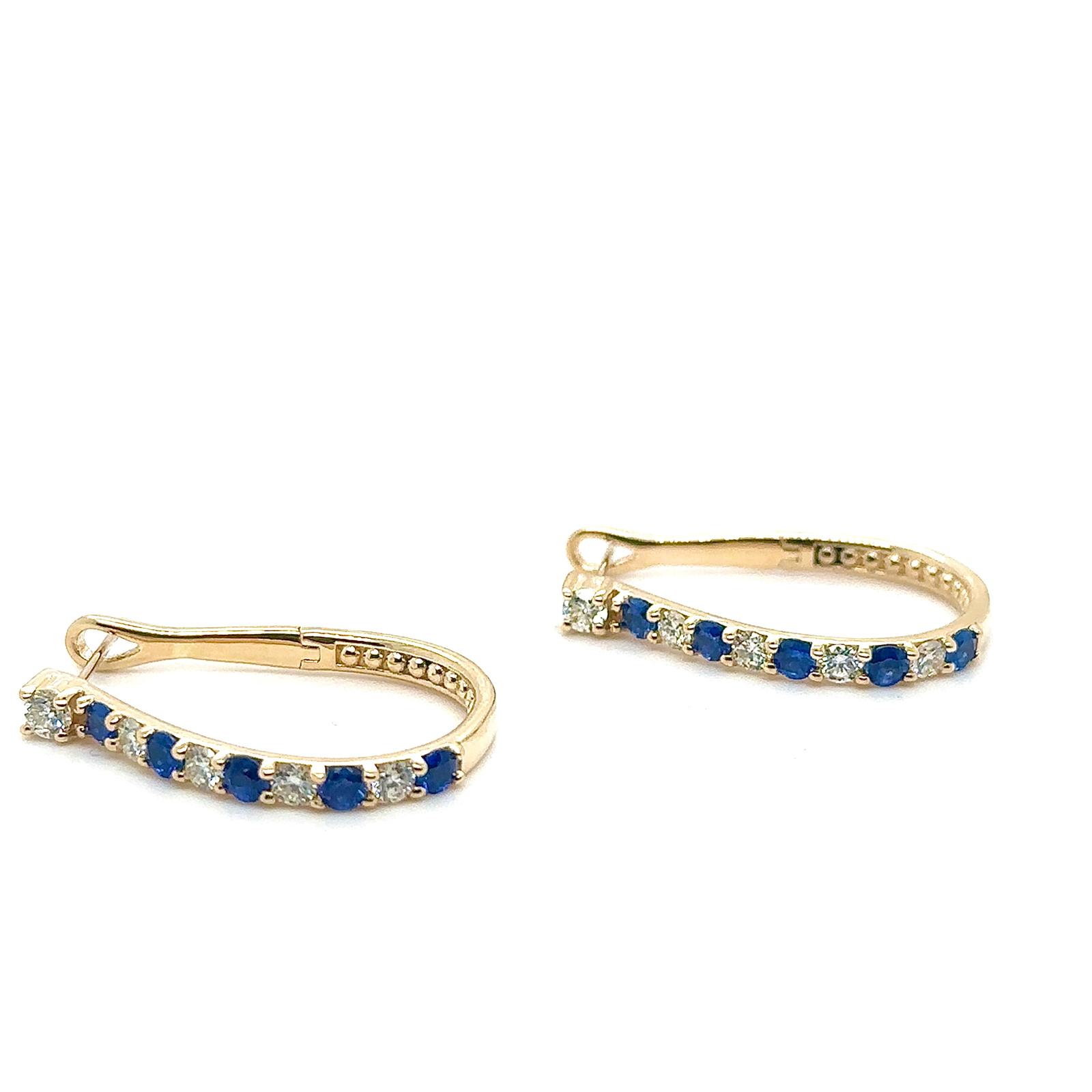 View 14 Kt Sapphire and Diamond Earrings