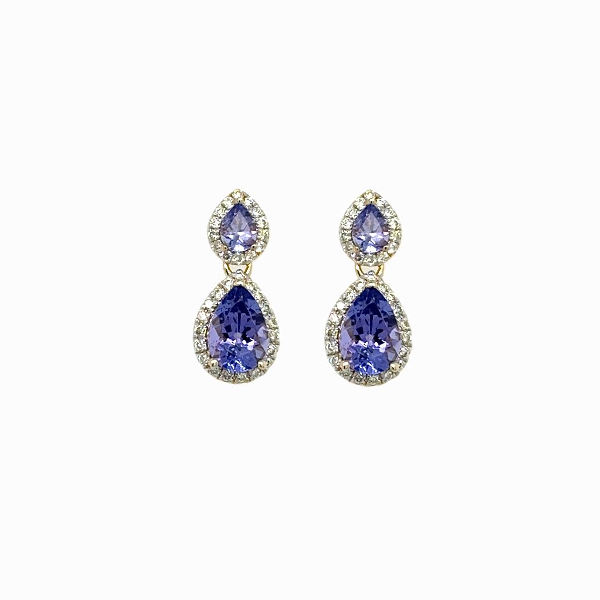 View 14 Kt Tanzanite and Diamond Earrings