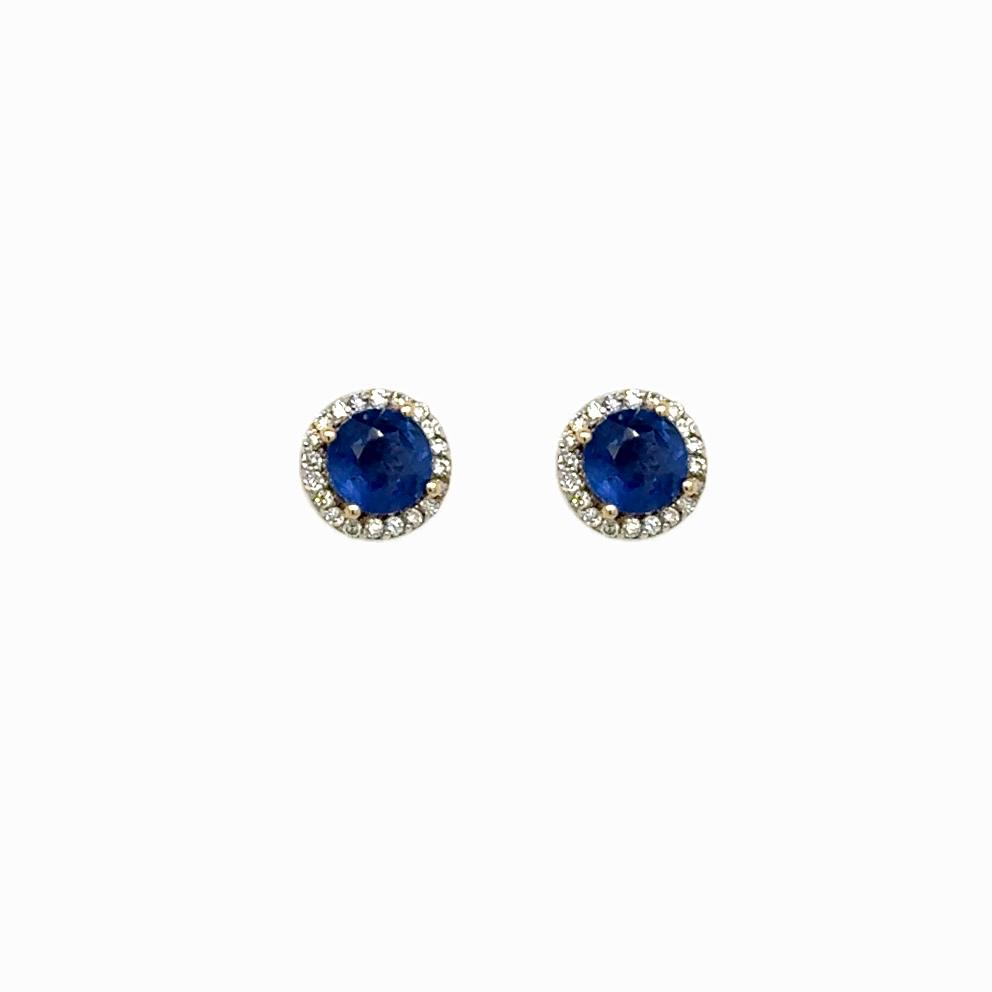 View 14 Kt Sapphire and Diamond Earrings