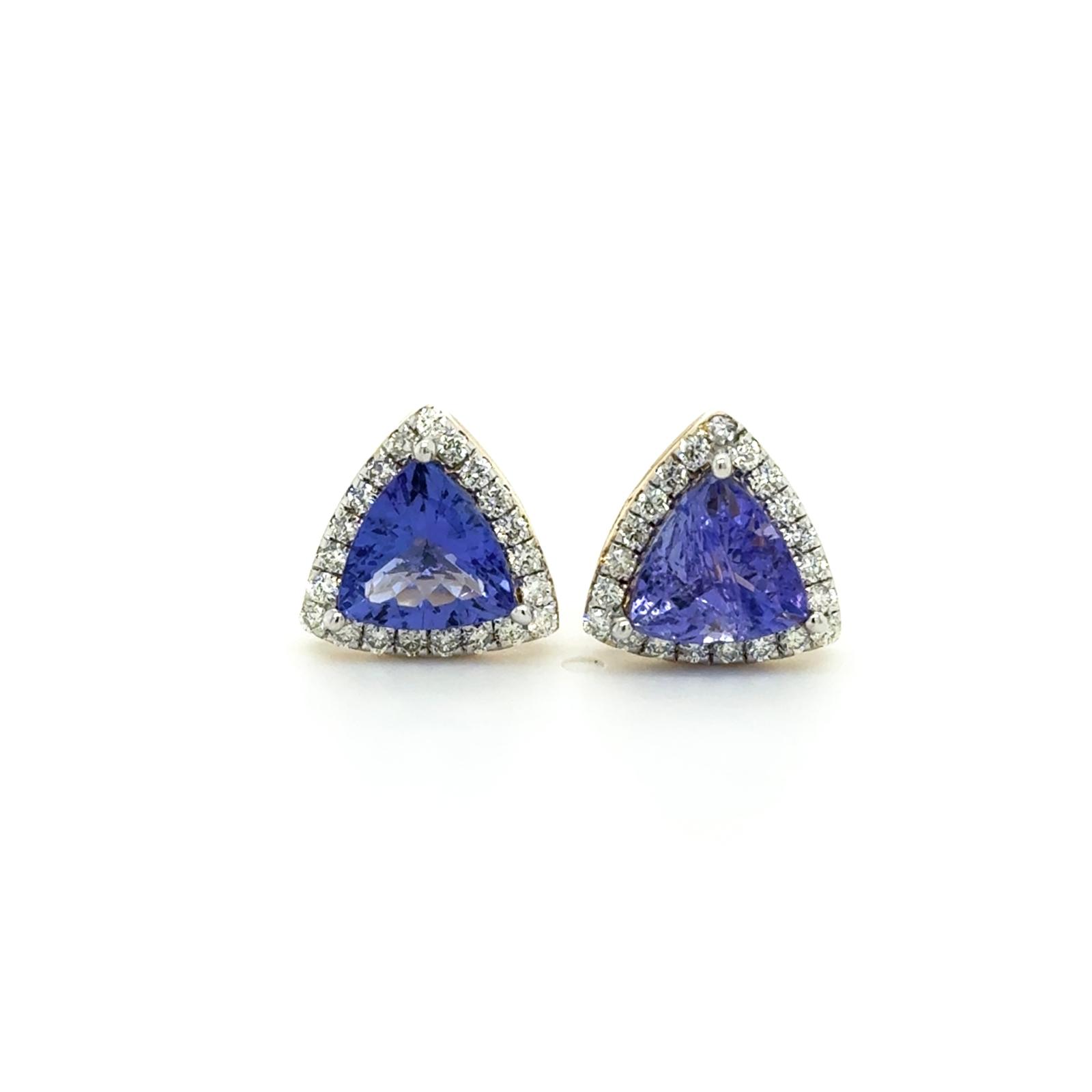 View 14 Kt Tanzanite and Diamond Earrings
