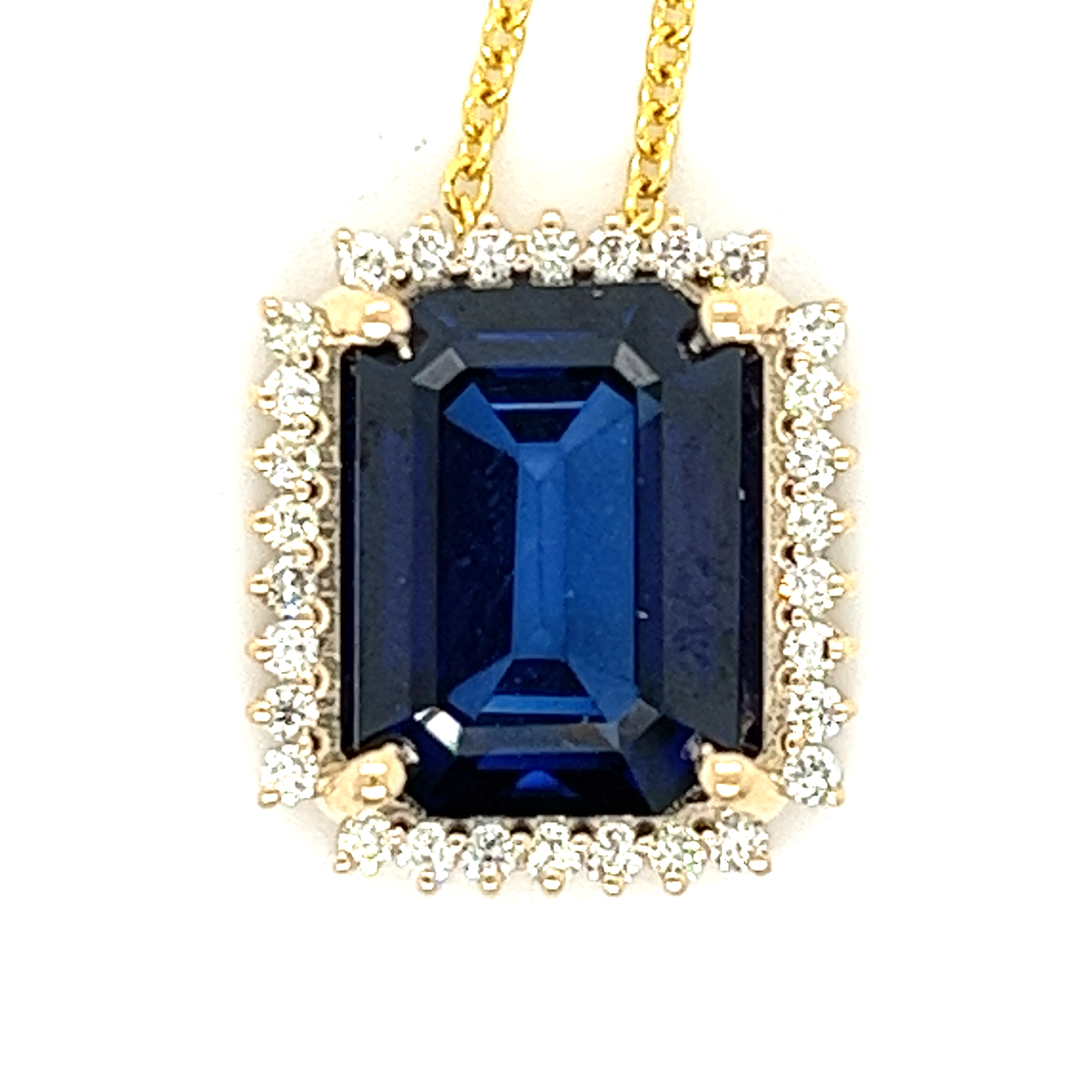 View 14Kt Sapphire and Diamond Pendant