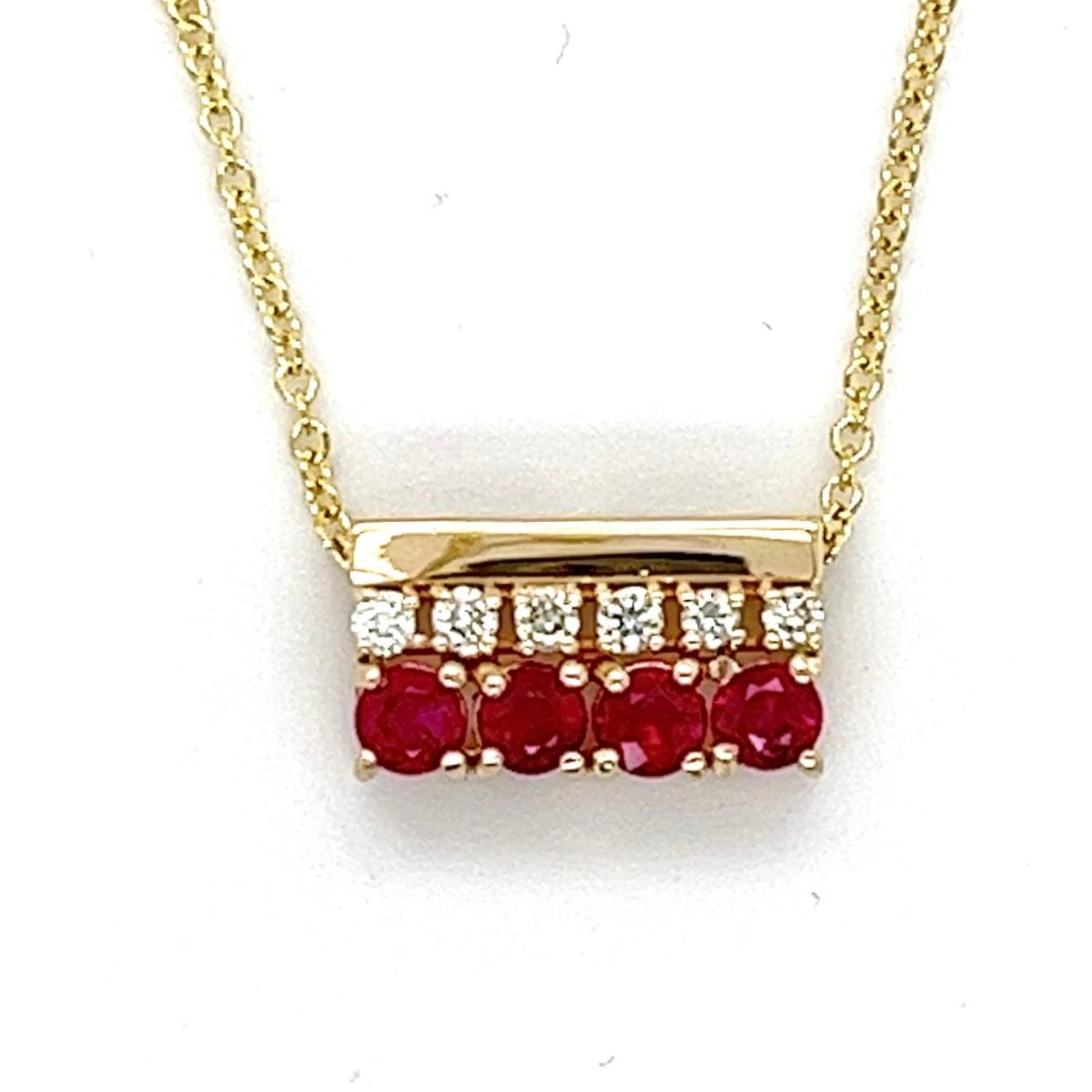 View 14Kt Ruby and Diamond Pendant