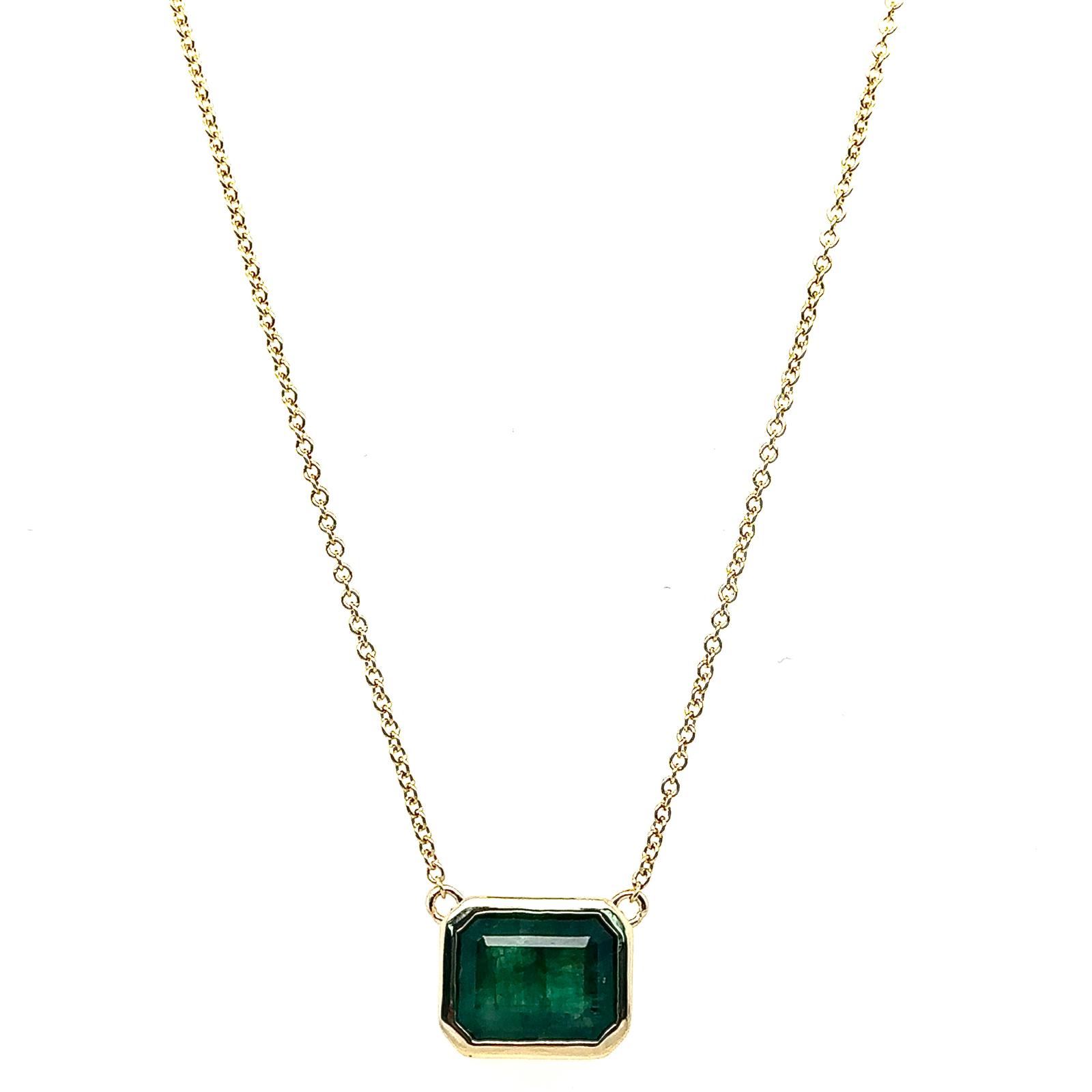 View 14 Kt  Emerald Pendant