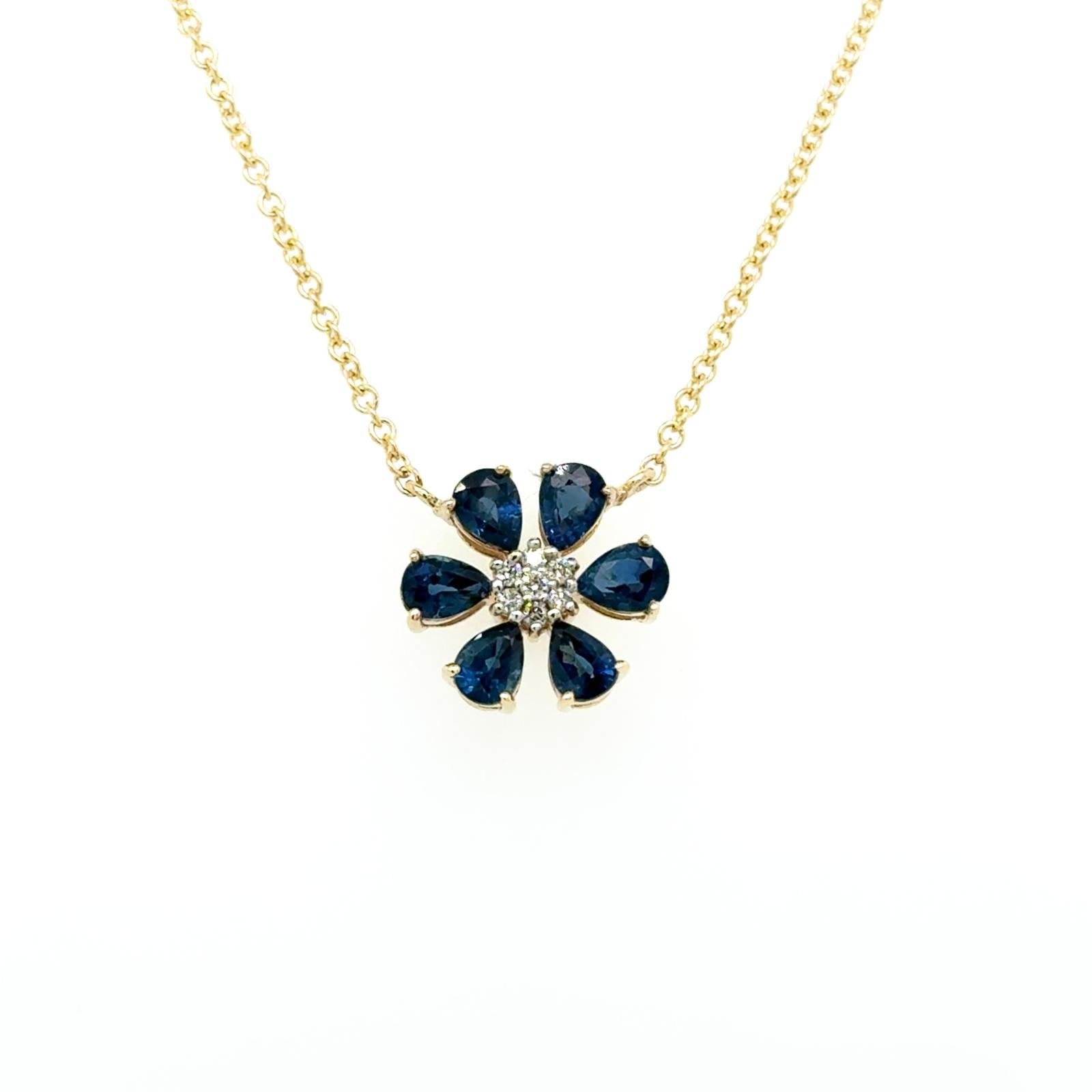 View 14Kt Sapphire and Diamond Pendant