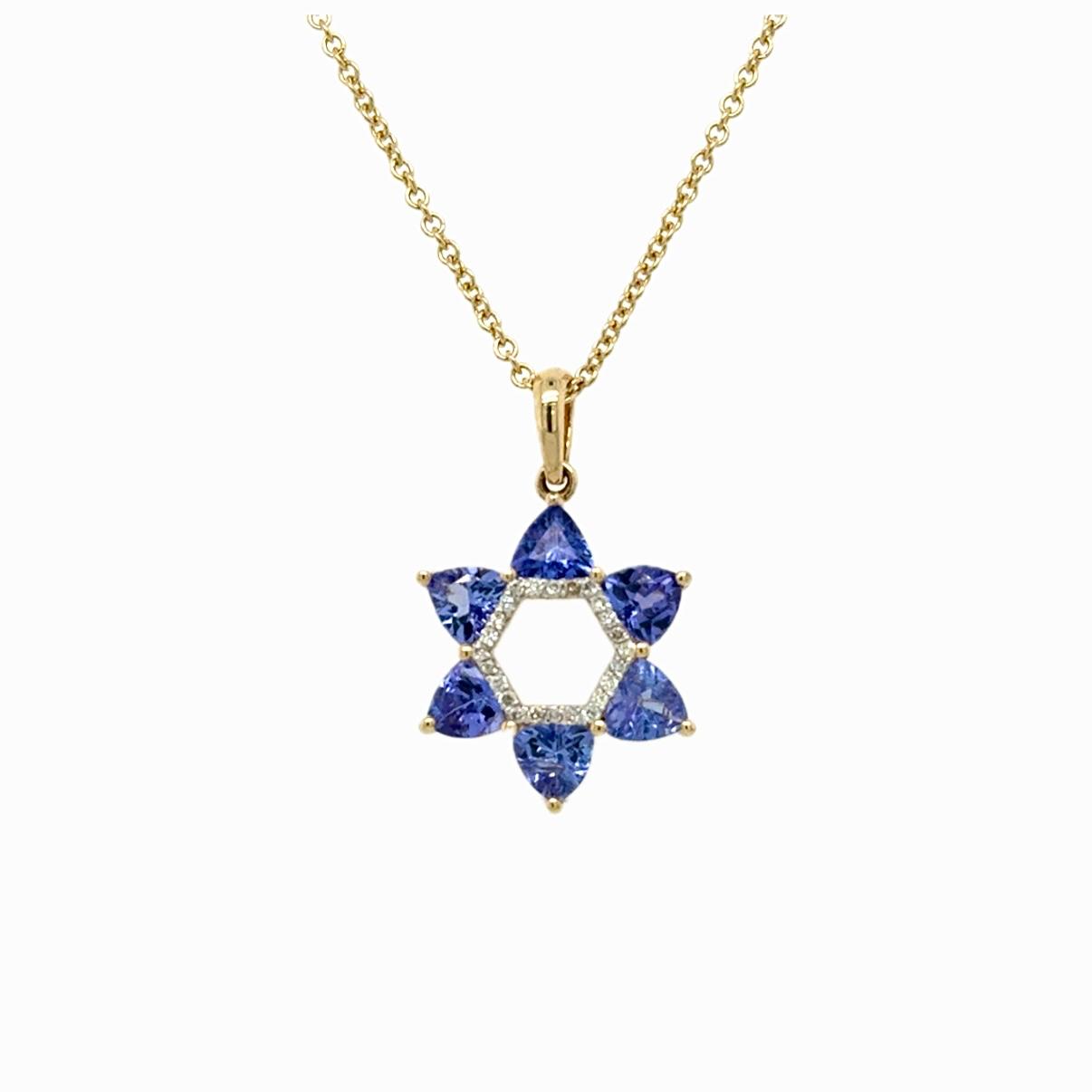View 14Kt Tanzanite and Diamond Pendant
