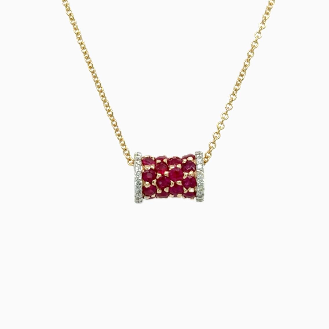 View 14Kt Ruby and Diamond Pendant