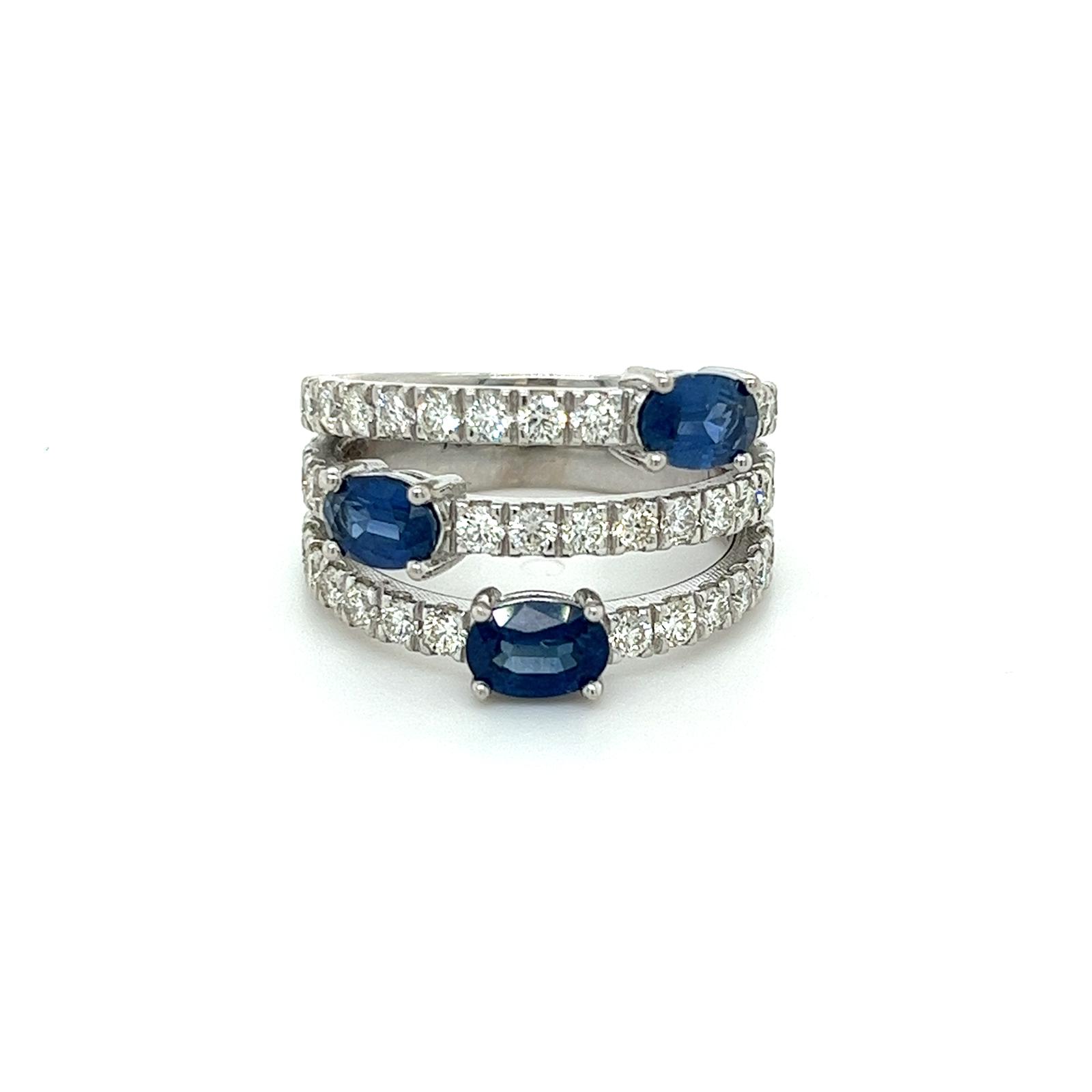 View 14K Sapphire and Diamond Ring