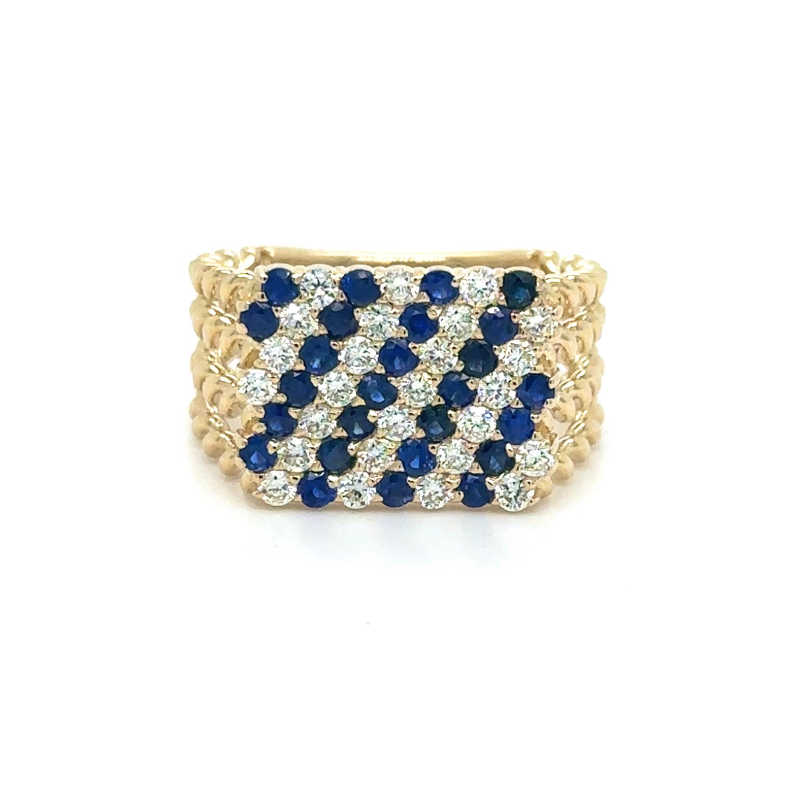 View 14K Sapphire and Diamond Ring