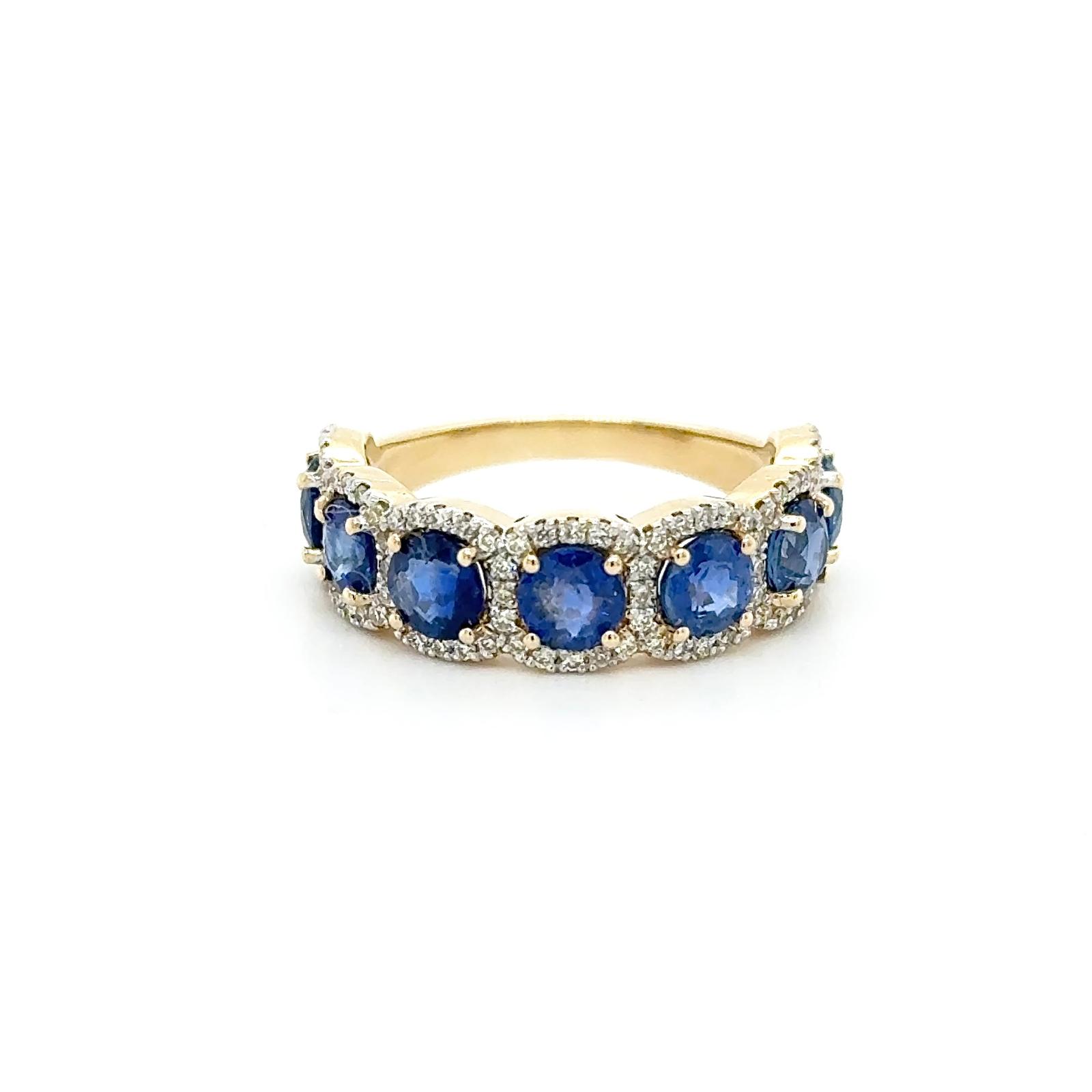 View 14Kt  Sapphire and Diamond Ring