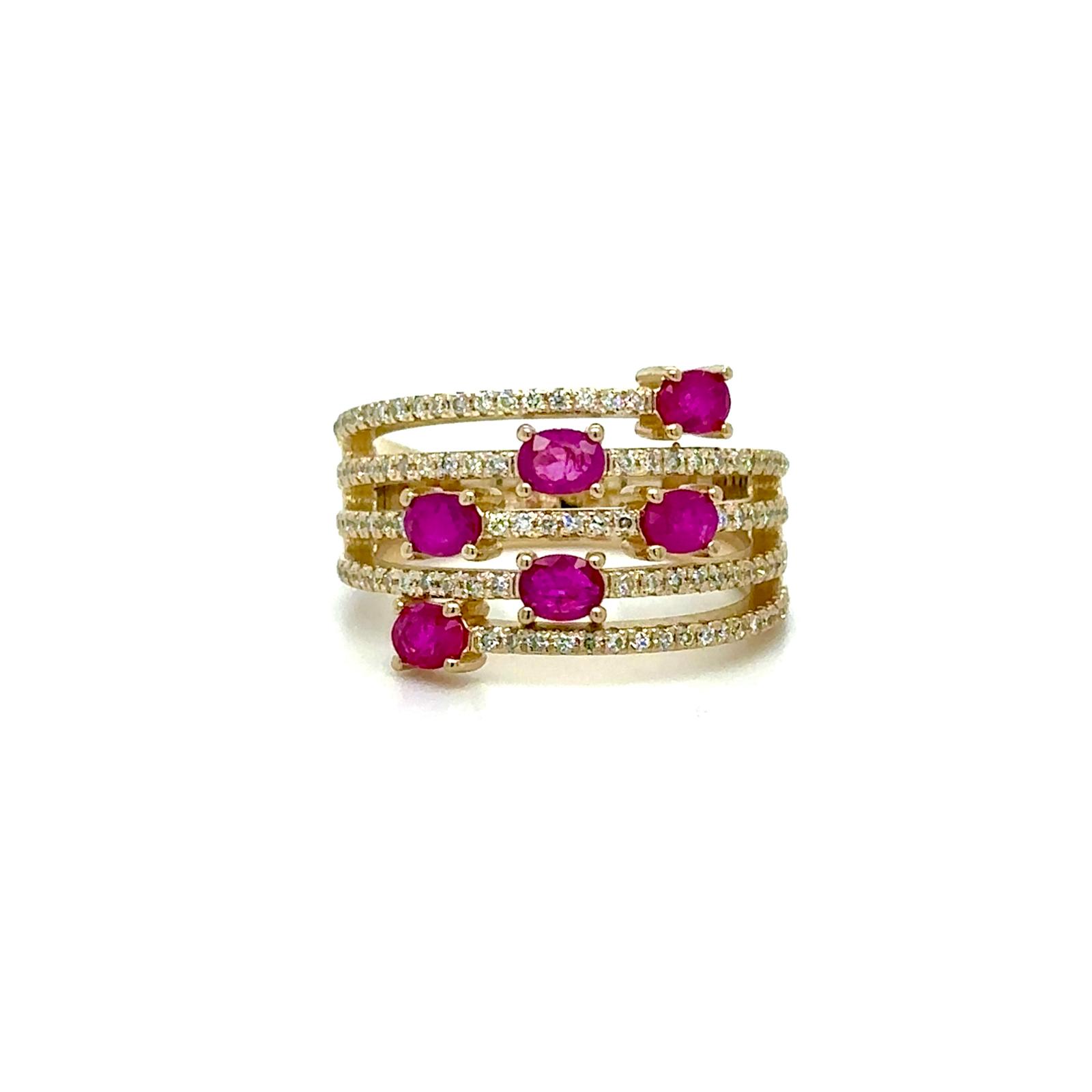 View 14K Ruby and Diamond Ring