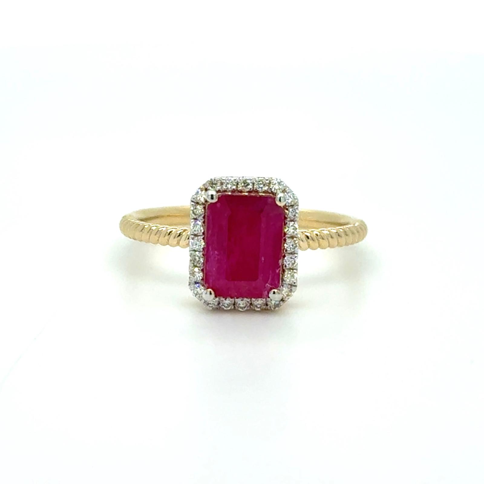 View 14K Ruby and Diamond Ring