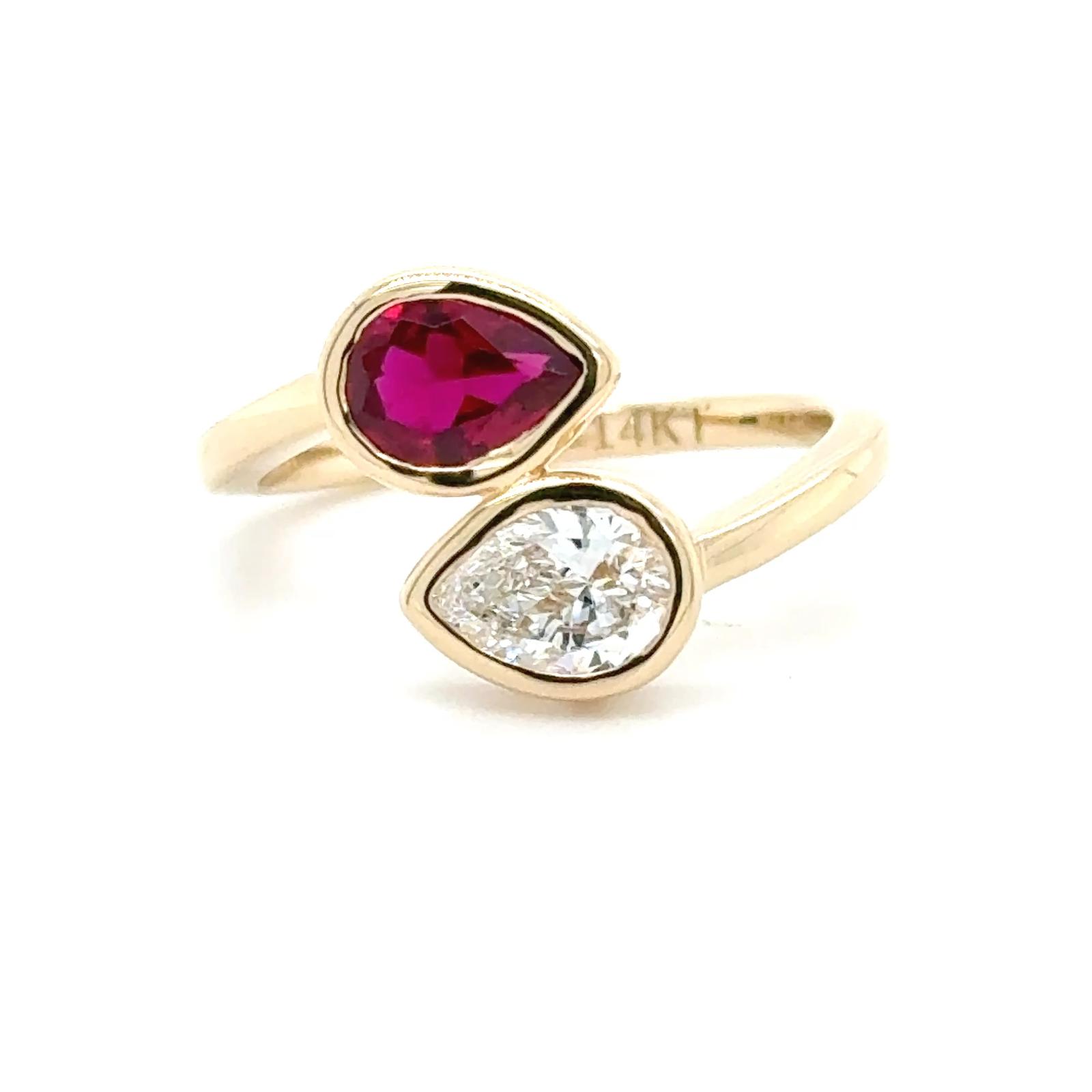 View 14K Ruby and Diamond Ring
